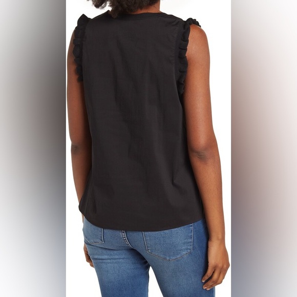 Ribbon Ruffle Poplin Top - Picture 10 of 11